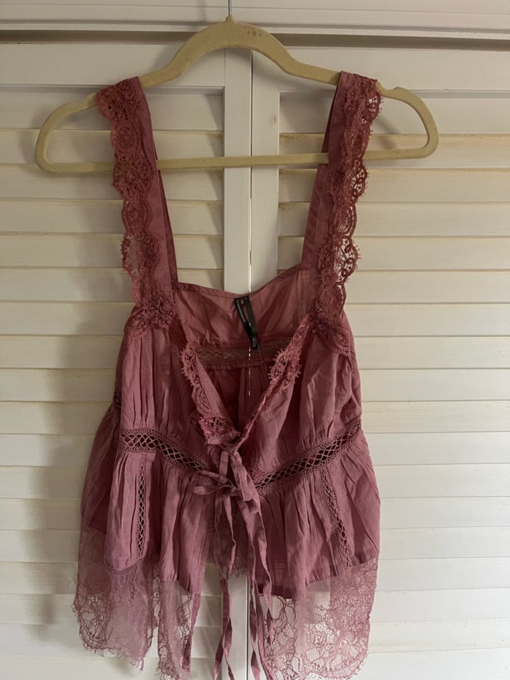 Anthropologie lace tie front fly away tank